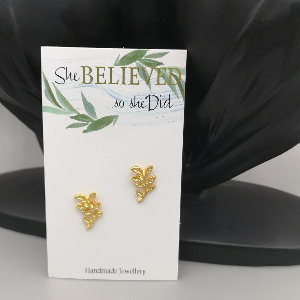 Mini Leaf Gold -Colour Earrings